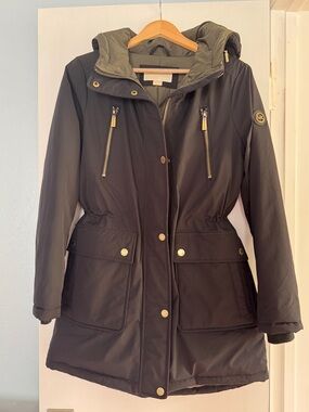 Michael Kors Women Black Jacket with Gold Hardware